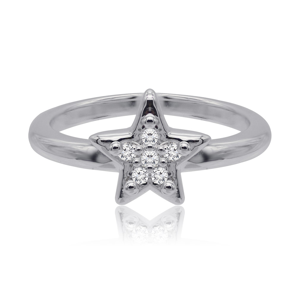 Stunning Star Polished Band Ring